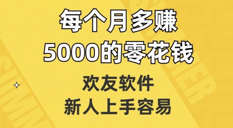 欢友软件,新人上手容易,每个月多赚5000的零花钱【揭秘】-一个公司创业项目 - 淘金吧