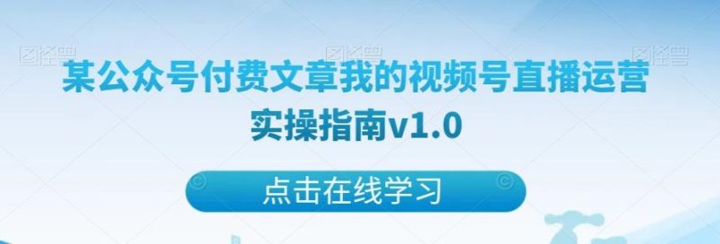 某公众号付费文章我的视频号直播运营实操指南v1.0-一个公司创业项目 - 淘金吧