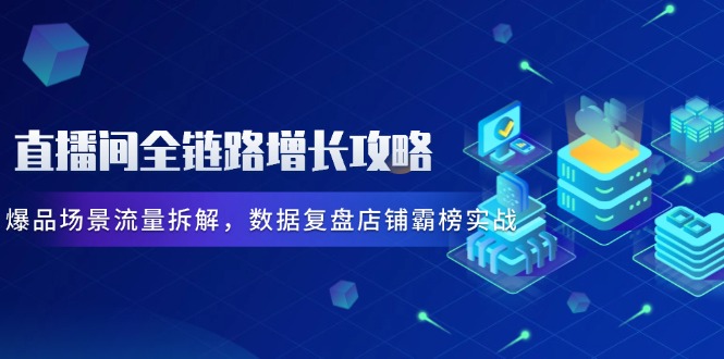 直播间全链路增长攻略,爆品场景流量拆解,数据复盘店铺霸榜实战-一个公司创业项目 - 淘金吧