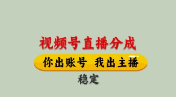 视频号直播分成,全程托管招募,单月轻松变现8k【揭秘】-一个公司创业项目 - 淘金吧
