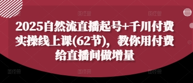 2025自然流直播起号+千川付费实操线上课(62节),教你用付费给直播间做增量-一个公司创业项目 - 淘金吧