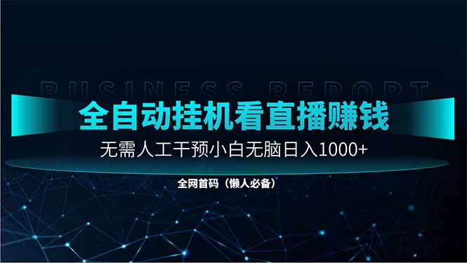 直播助手全自动看大平台直播赚钱，全自动无需人工干预，小白无脑日入1000-一个公司创业项目 - 淘金吧