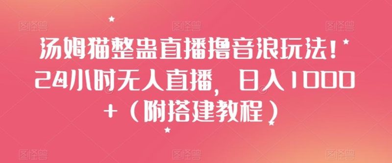 汤姆猫整蛊直播撸音浪玩法!24小时无人直播,日入1000+(附搭建教程)【揭秘】-一个公司创业项目 - 淘金吧
