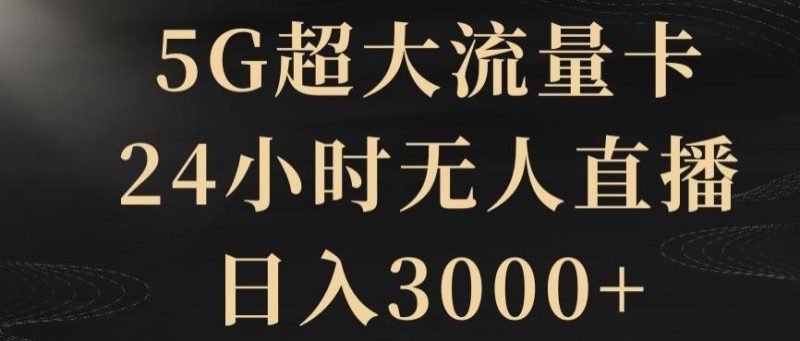 5G超大流量卡,24小时无人直播,日入3000+【揭秘】-一个公司创业项目 - 淘金吧