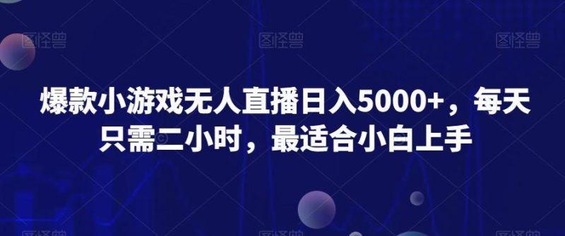 爆款小游戏无人直播日入5000+,每天只需二小时,最适合小白上手-一个公司创业项目 - 淘金吧