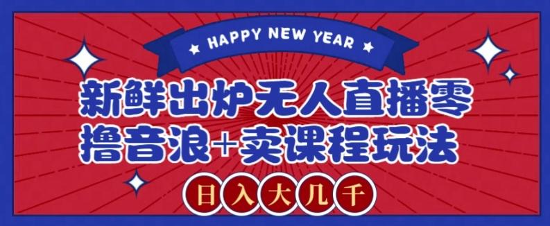 2024最新无人直播零撸音浪+卖课程玩法，日入大几千不是梦【揭秘】-一个公司创业项目 - 淘金吧