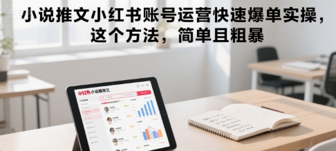 小说推文小红书账号运营快速爆单实操，这个方法，简单且粗暴-一个公司创业项目 - 淘金吧