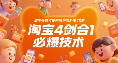 淘宝天猫打爆班原创高阶第73期,淘宝4剑合1必爆技术-一个公司创业项目 - 淘金吧