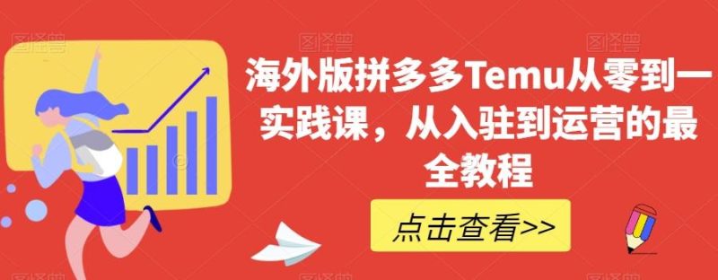 海外版拼多多Temu从零到一实践课,从入驻到运营的最全教程-一个公司创业项目 - 淘金吧