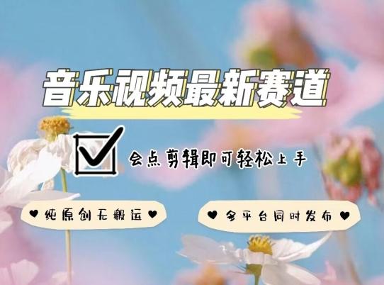 音乐视频赛道最新玩法,纯原创不违规,可所有平台同时发布,会点剪辑即可轻松拿捏【揭秘】-一个公司创业项目 - 淘金吧