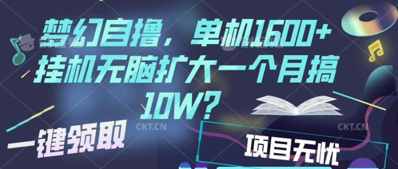 梦幻挂机自撸金，单机1600+超稳定收益，一天见收益，直接扩大-一个公司创业项目 - 淘金吧