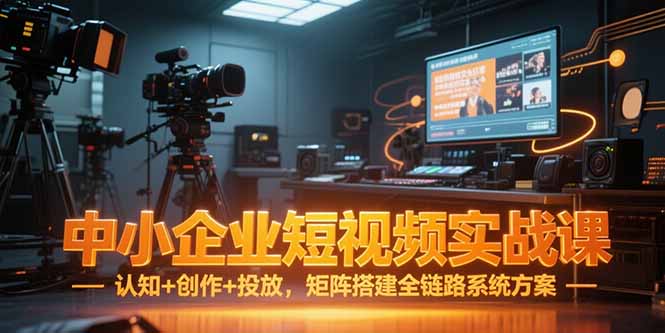 中小企业短视频实战课,认知+创作+投放,矩阵搭建全链路系统方案-一个公司创业项目 - 淘金吧