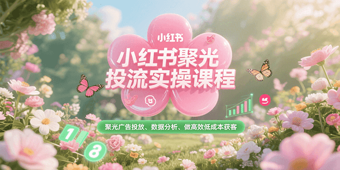 小红书聚光投流实操课程,聚光广告投放、数据分析、做高效低成本获客-一个公司创业项目 - 淘金吧