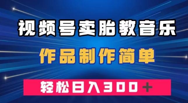 视频号卖胎教音乐,作品制作简单,一单49,轻松日入300+-一个公司创业项目 - 淘金吧