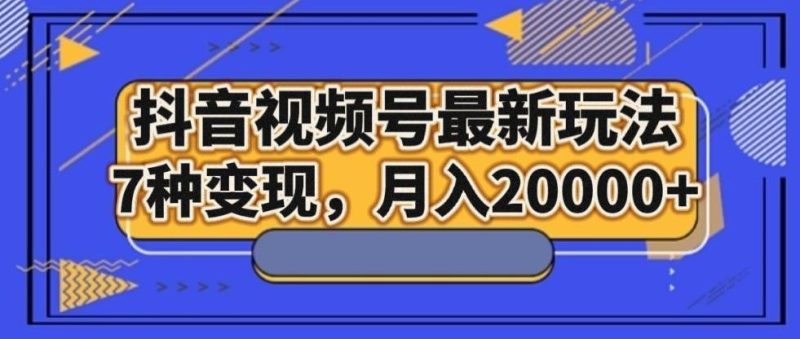 抖音视频号最新玩法,7种变现,月入20000+-一个公司创业项目 - 淘金吧