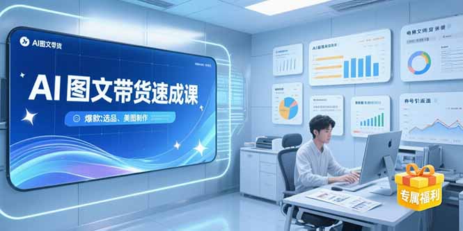 AI图文带货速成课,养号引流秘籍,爆款选品策略,美图制作全流程-一个公司创业项目 - 淘金吧