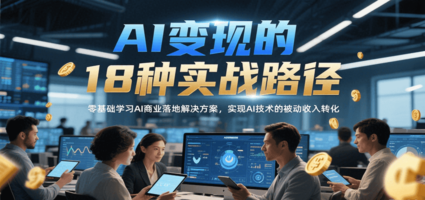 图片[1]-AI变现的18种实战路径，零基础学习AI商业落地解决方案，实现AI技术的被动收入转化-云创网