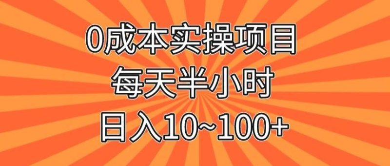 0成本实操项目,每天半小时,日入10~100+-一个公司创业项目 - 淘金吧