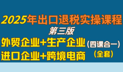 崔sir·出口退税实操-外贸企业+生产企业+跨境电商+进口企业(四课合一)-一人公司创业项目 - 淘金吧