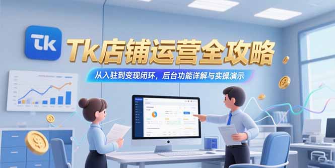 Tk店铺运营全攻略,从入驻到变现闭环,后台功能详解与实操演示-一个公司创业项目 - 淘金吧