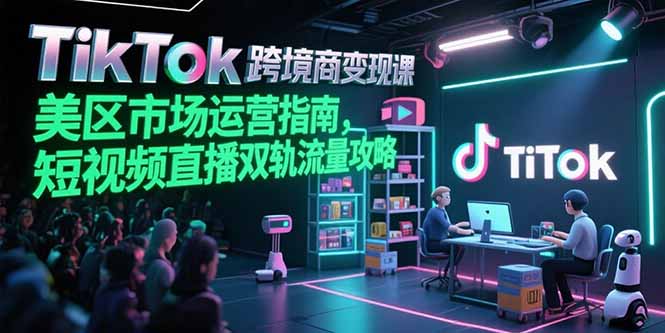 TikTok跨境电商变现课,美区市场运营指南,短视频直播双轨流量攻略-一个公司创业项目 - 淘金吧