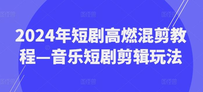 2024年短剧高燃混剪教程—音乐短剧剪辑玩法-一个公司创业项目 - 淘金吧