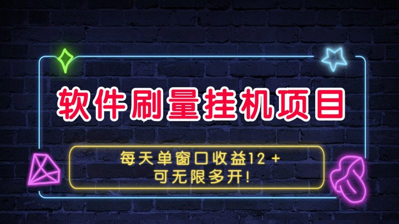 软件刷量挂机项目单窗口收益12＋可无限多开！-一个公司创业项目 - 淘金吧