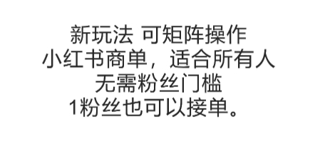 可矩阵操作,小红书商单新玩法,适合所有人,无需粉丝门槛,1粉丝也可以接单-一个公司创业项目 - 淘金吧