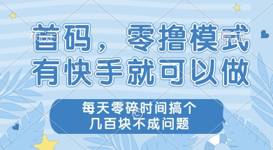 首码零撸项目,有快手就可以做,每天业务时间搞个几张不是问题【揭秘】-一个公司创业项目 - 淘金吧