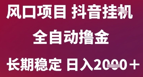 风口项目,六月最新玩法抖音无人挂G,全自动撸金,长期稳定 日入2k+【揭秘】-一个公司创业项目 - 淘金吧