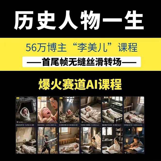 图片[1]-AI历史人物短视频创作，含IP打造、首尾帧无缝转场、智能体视频制作等核心教学内容-云创网