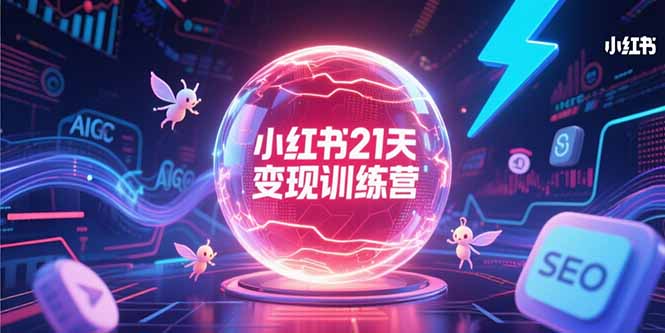 小红书21天变现训练营,AIGC工具高效应用,SEO优化核心技巧-一个公司创业项目 - 淘金吧