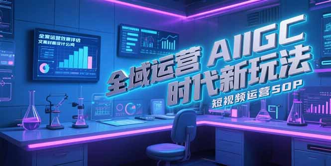 全域运营AIGC时代新玩法,文案封面设计公式,短视频运营SOP-一个公司创业项目 - 淘金吧