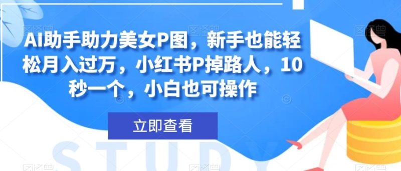 AI助手助力美女P图,新手也能轻松月入过万,小红书P掉路人,10秒一个,小白也可操作-一个公司创业项目 - 淘金吧