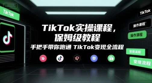TikTok实操课程,保姆级教程,手把手带你跑通TikTok变现全流程-一个公司创业项目 - 淘金吧