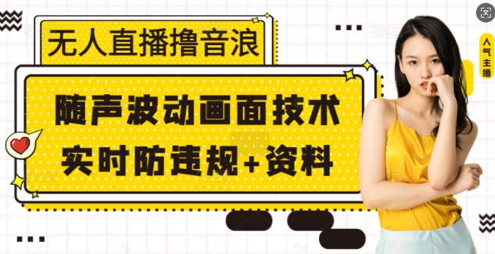 无人直播撸音浪+随声波动画面技术+实时防违规+资料【揭秘】-一个公司创业项目 - 淘金吧