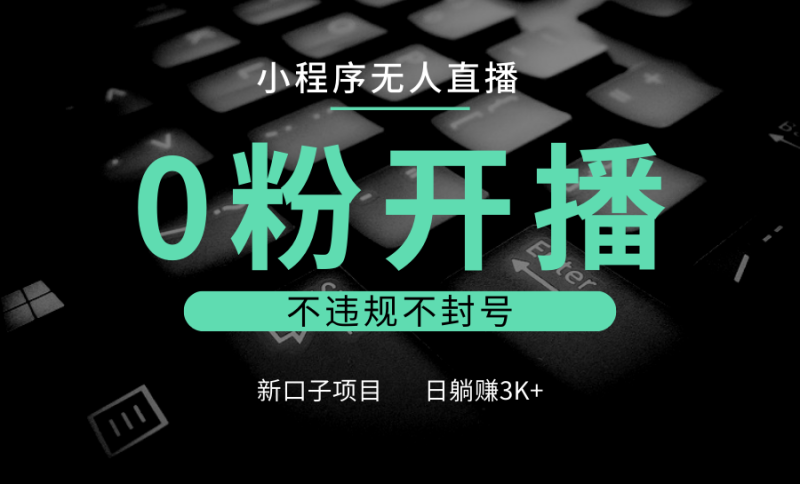 小程序无人直播,0粉开播,不违规不封号,新口子项目,小白日躺赚3K+-一个公司创业项目 - 淘金吧
