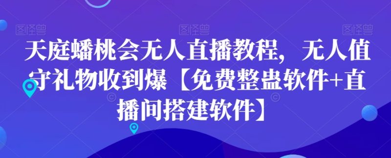 天庭蟠桃会无人直播教程，无人值守礼物收到爆【免费整蛊软件+直播间搭建软件】-一个公司创业项目 - 淘金吧