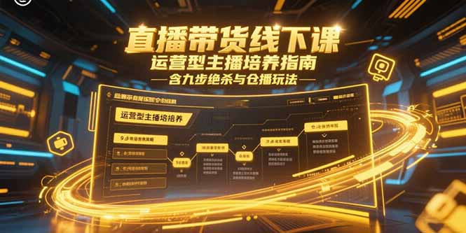 直播带货线下课,运营型主播培养指南,含九步绝杀与仓播玩法-一个公司创业项目 - 淘金吧