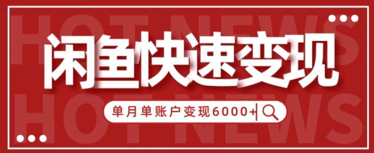 【新手项目】小白快速在闲鱼单月单账号变现6000+的秘密-一个公司创业项目 - 淘金吧