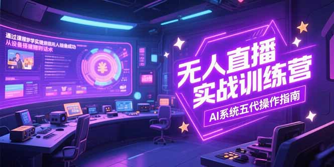 无人直播实操训练营,从设备搭建到话术,AI系统五代操作指南(7月更新-一个公司创业项目 - 淘金吧