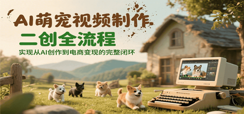 AI萌宠视频制作二创全流程,实现从AI创作到电商变现的完整闭环-一个公司创业项目 - 淘金吧
