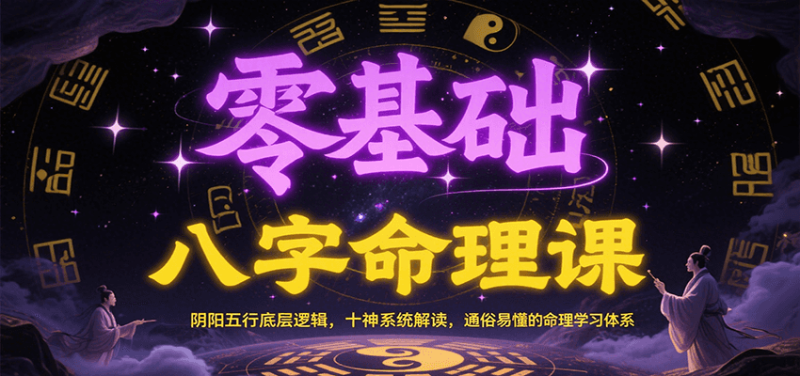 零基础八字命理课:阴阳五行底层逻辑,十神系统解读,通俗易懂的命理学习体系-一个公司创业项目 - 淘金吧