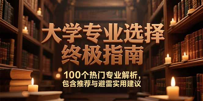付费文：大学专业选择终极指南,100个热门专业解析,包含推荐与避雷实用建议-一个公司创业项目 - 淘金吧