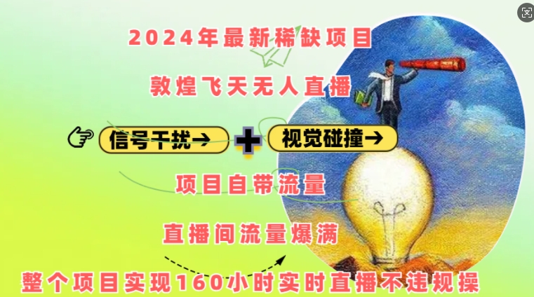 2024年最新稀缺项目敦煌飞天无人直播,项目自带流量,流量爆满,实现160小时实时直播不违规操-一个公司创业项目 - 淘金吧
