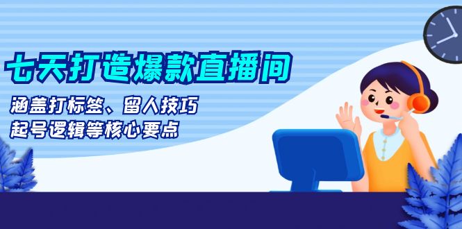 七天打造爆款直播间:涵盖打标签、留人技巧、起号逻辑等核心要点-一个公司创业项目 - 淘金吧