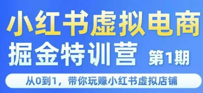 小红书虚拟电商掘金特训营第1期,从0到1,带你玩转小红书虚拟店铺-一个公司创业项目 - 淘金吧