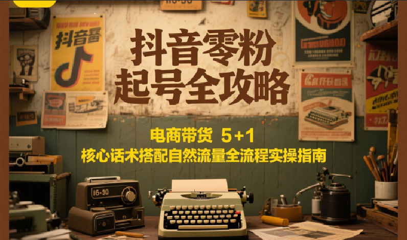 抖音零粉起号全攻略:电商带货 5+1 核心话术搭配自然流量全流程实操指南-一个公司创业项目 - 淘金吧