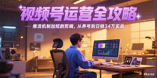 2025视频号运营全攻略，推流机制加短剧剪辑，从养号到日销34万实战-一个公司创业项目 - 淘金吧