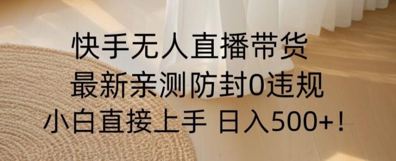 快手无人直播带货从0-1落地教学，最新防封0粉开播，小白可上手日入500+【揭秘】-一个公司创业项目 - 淘金吧